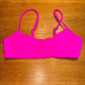 SHEIN Pink Minimalist Bikini Top